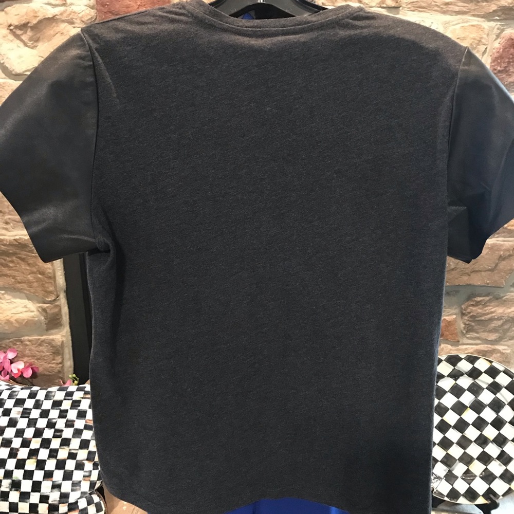 Vince Leather Short Sleeve T-shirt - Picture 5 of 5